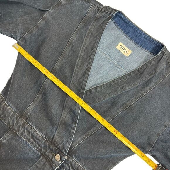 ETICA Mira Denim Wrap Dress in Black Lava - Picture 11 of 14